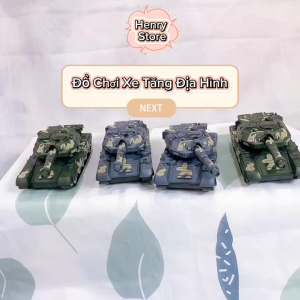 Đồ chơi xe tăng bọc thép cỡ lớn xe tăng địa hình quay 360 độ bánh chạy đà âm thanh ánh sáng cho bé (Không hộp)