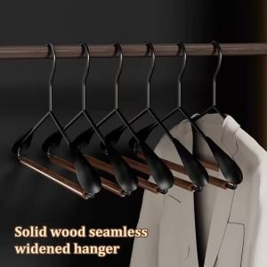 Thickened Wide-shoulder Beech Iron Suit Hanger Seamless Non-slip Paint Metal Hanger Home Hotel Dry And Wet Dual-use Hange