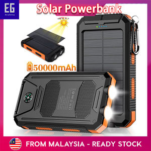 [Ready Stock] Solar Powerbank 50000mAh High-capacity Power Bank Waterproof Drop-proof and Durable 2 Output Fast Charging  Type-C/IP Portable High-capacity Mobile Charging Power Bank  LED Camping Light 太阳能充电宝 移动电源