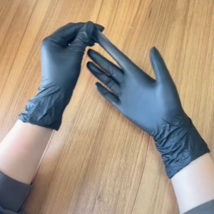 50/20PCS Disposable Black Nitrile Gloves Latex Free Waterproof Durable Suitable for Kitchen Food Processing Beauty SalonFamily