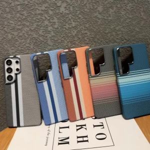 Alloy Lens Ring Carbon Fiber PC For Magsafe Magnetic Case For Samsung S26 S25 S24 S23 Ultra Plus Hit Color Kevlar Texture Cover