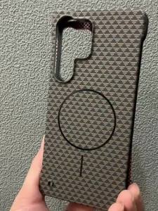 Luxury Kevlar Carbon Fiber PC For Magsafe Wireless Charge Phone Case For Samsung S26 S25 S24 Ultra Plus Magnetic Frameless Cover