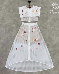 string(75) "Floral Collared Neck Crop Top and Button Down Skirt Set - P014-028 PIMNADACLOSET