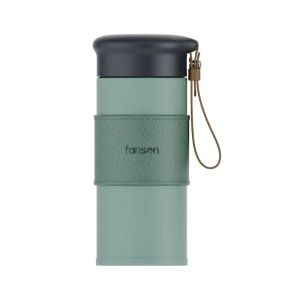 Portable Thermos Cup 304 Stainless Steel Coffee Cup Leather Textured Travel Office Water Bottle Drinkware Vacuum Flasks Gifts