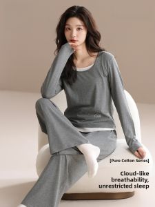 MiiOW | Pure Cotton Cat Person Sleepwear Long Sleeve Hooded Casual Spring Autumn Womens Home Clothes Outdoor Wearable Breathable Skin-friendly