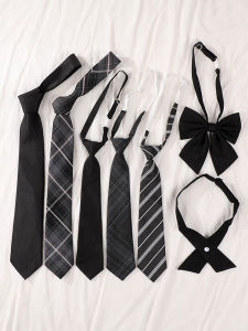 JIFANPAUL | Decorative Black Tie Shirt College Style Easy Zipper No Tie