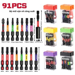 Bộ Tua Vít Geinxurn 91 Món Nhiều Màu Sắc Thép Cứng Cao Cấp Có Nam Châm Kèm Hộp Đựng Có Móc Thu Gọn