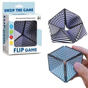Infinite 3D Magic Cube Irregular Flip Puzzle Vision Anti Stress Office Stress Reliever Autism Collection Kids Fingerti Toys Gift