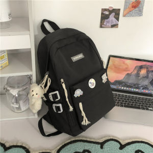 Túi Đeo Vai Nữ Dung Tích Lớn Phong Cách Hàn Quốc Đại Học Màu Trơn Dễ Thương Túi Học Sinh Tiểu Học Và Trung Học Túi Đeo Vai Mềm