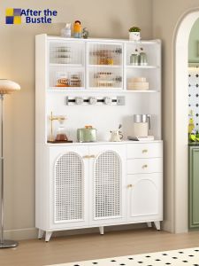 XUANXIAOZHIHOU | Light Cream Color Thin Design Wicker-style Sideboard & Wine Cabinet