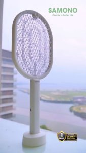 NEW SAMONO Raket Nyamuk 3in1 UV Light 450mAh Tahan 20 Hari Mode Genggam Gantung Berdiri SW-MS40