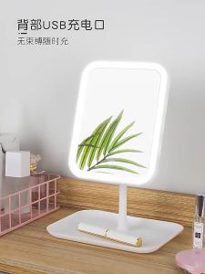 3 Modes Rechargeable LED Desk Mirror Dressing Table Mirror Beauty Makeup Mirror Fill Light Adjustable Face Mirror