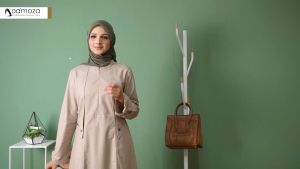 DAMOZA - Gamis Fiona Beige Nomad / Gamis Damoza / Dress Damoza