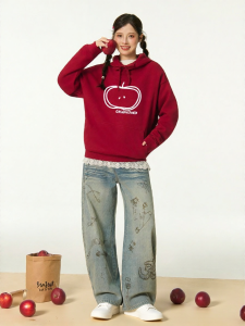 Gbiaior | Cute Cartoon Printed Hooded Sweatshirt Female School Style Long Sleeve