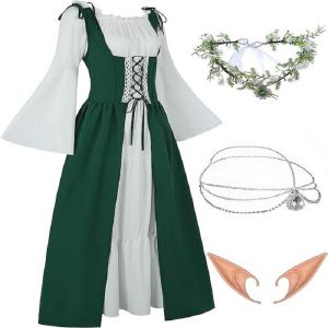 WUYIMEI | Đầm Dài Nữ Trung Niên Thời Trang Halloween