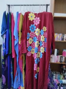 BAJU TIDUR KAFTAN | KELAWAR LENGAN PENDEK | PANJANG | COTTON SELESA