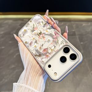 Clear Floral Print Magnetic Phone Case For iPhone 17 16 15 14 13 12 11 Pro XS Max X XR Plus Air 17E 16E PC+TPU Hybrid Back Cover