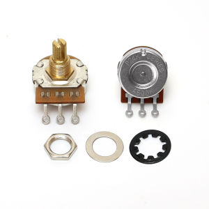 1 Piece 3/8" Brass Short Long Split Shaft Potentiometers Pots 250K 500K Option for Electric Guitar and Bass Tone Volume Parts