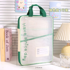 Transparent File Bag L-Shaped Subject Classification Multi-layer Handheld Color Collision Student Homework Tutoring Book Storage Bag