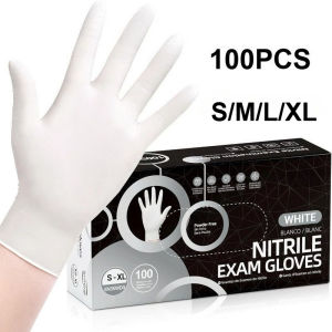 10-100PCS White Disposable Nitrile GlovesLatex FreePowderKitchen Cleaning Gloves Mechanic security protection Working Gloves
