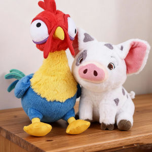 Disney | Cute Moana Pig and Rooster Plush Toy Anime Pig Princess Chicken Plush Animal Companion Sleep Toy Home Decor Birthday Gift