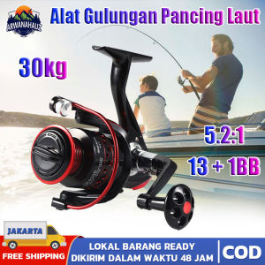(Dikirim Dari Jakarta) Reel Pancing Murah Cuci Gudang 13 + 1BB Pemutar Reel Pancing Alat Gulungan Pancing Memancing Gulungan Roda Pancing Air Asin Rasio 5.2:1 2000-7000 Seri Gagang Drag Aluminium Alat Gulungan Pancing Laut