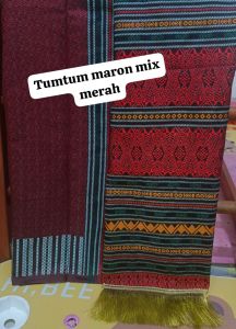 songket tumtuman atbm songket lengkap selendang mewah