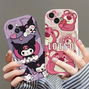 Kumomi and Strawberry Bear Compatible for IPhone 15 Plus 11 14 13 12 15 Pro Max XR X XS Max 15 7Plus 8plus Soft glue