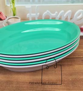 MURAH NAMPOL 3PCS PIRING SAJI HIDANGAN LAUK UKURAN 28.CM MELAMINE WARE RANDOM