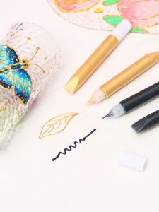 3D Gold Stencil Pen DIY Hand Drawing Edge Coloring Paste No Baking Required for Glass And Metal Acrylic Paint Waterproof