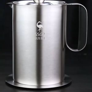 หม้อกรองน้ำมัน 1000ML สแตนเลส304 Stainless steel oil filter pot ✔️พร้อมส่ง
