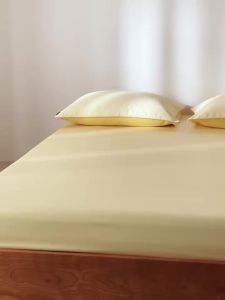 Bed Sheet Set Pure Cotton Flat Sheet+Deep Pocket Fitted Sheet+Pillowcase Modern Solid Blue Breathable Mattress Cover King 4pcs