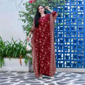 Kaftan Renda sultan Jumbo Rayon Super LD 160 Busui Resleting Depan