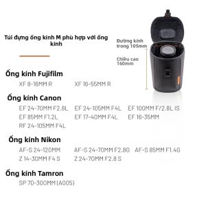 PGYTECH | Túi Đựng Ống Kính (Lens) PGYTECH Chống Sốc Chống Nước Cho Lens Tele 70-200mm (Canon Sony Nikon)