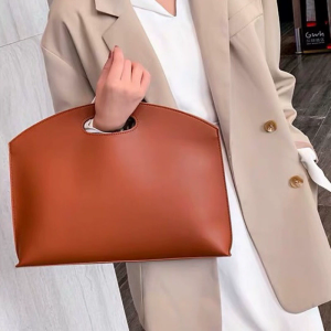 Stylish PU Leather Womens Handbag Minimalist Solid Color Clutch & Document Bag For Women Laptop Handbags