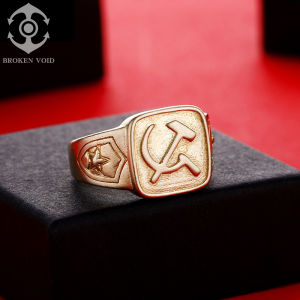 Retro โซเวียตคอมมิวนิสต์ค้อนและเคียวแหวนสําหรับบุรุษและสตรี Star สัญลักษณ์ของแรงงานแฟชั่นเครื่องประดับอุปกรณ์เสริม