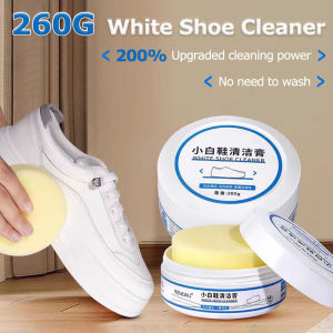 260G Shoe Cleaner for White Shoes All Colors Shoes Whitening Cleaner With Cleaning Sponge Shoe Cleaning Cream Original No Water Cleaning Sports Shoe Cleaner Canvas Shoes Bags Car Interiors Powerful Decontamination Yellowing Oil Stains Whitening