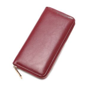Japanese Original Order New Arrival Womens Oil Wax Pattern Long Cowhide Bring In Wealth and Treasure Wallet Student Genuine Leather Male Clutch Wallet