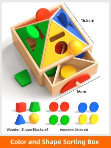 TONGMUXING | Educational Montessori Geometry Sorting Blocks Toy