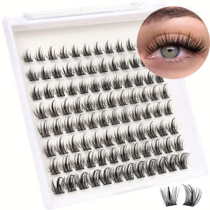DIY Eyelash Extensions 96Pcs Cluster Lashes Wispy Individual False Eyelashes C D Curling 8-16mm Thick Fluffy Eyelash Clusters