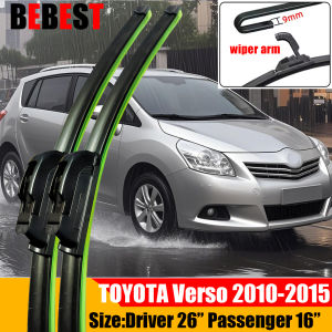 Front Wiper Blades For Toyota COROLLA Verso 2010 2011 2012 2013 2014 2015 Windscreen Windshield Window Auto Accessories 26"+16"