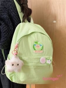 High Aesthetic Value Korean Style Student Backpack Large Capacity Dual Shoulder Bag Simple Campus Design Cute Girl Backpack