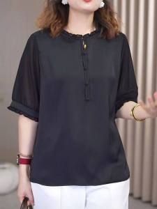 DAIXIANGFEIZI | Silk Summer New Fashionable Blouse Large Size