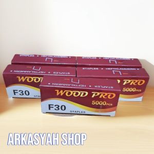 5 PCS WOOD PRO ISI STAPLES MESIN PAKU TEMBAK F30 LURUS MATA AIR NAILER NAIL GUN ANGIN STEPLES F30