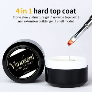 Vendeeni 4 In 1 Multifunction Top Coat Gel Nail Polish UV Extension Gel Builder Reinforced Ripple Line Nail Rhinestones Glue 15g