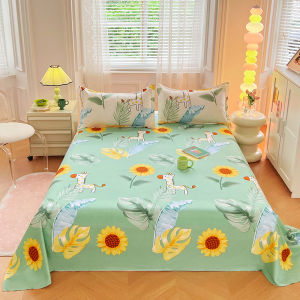 Thickened Non-Cotton Washed Cotton Bed Sheet Duvet Cover Single Double Bed Childrens Cartoon Pillowcase Three-Piece Set
