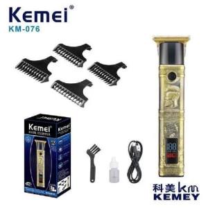 Kemei Km-076 Original 100% Retro Design Carbon Steel T Blade LCD Digital Display Rechargeable Electric Hair Clipper Kumis