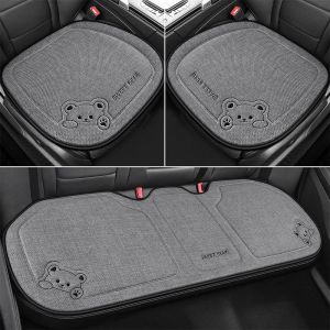 RUITUO | All-Season Breathable Linen Car Seat Covers Rear Seat Integrated