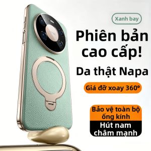 YANCHEN | Vỏ Bảo Vệ Da Napa Chống Sốc Toàn Diện Có Đế Từ Cho Huawei Mate 80 Pro Max