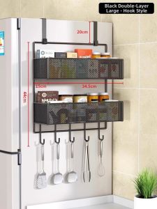 MINGZHIYIFAN | Multifunctional Spice Organizer Side Mount Refrigerator Shelf No Drilling